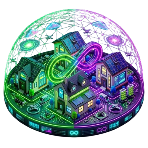Residential Proxy Network Illustration